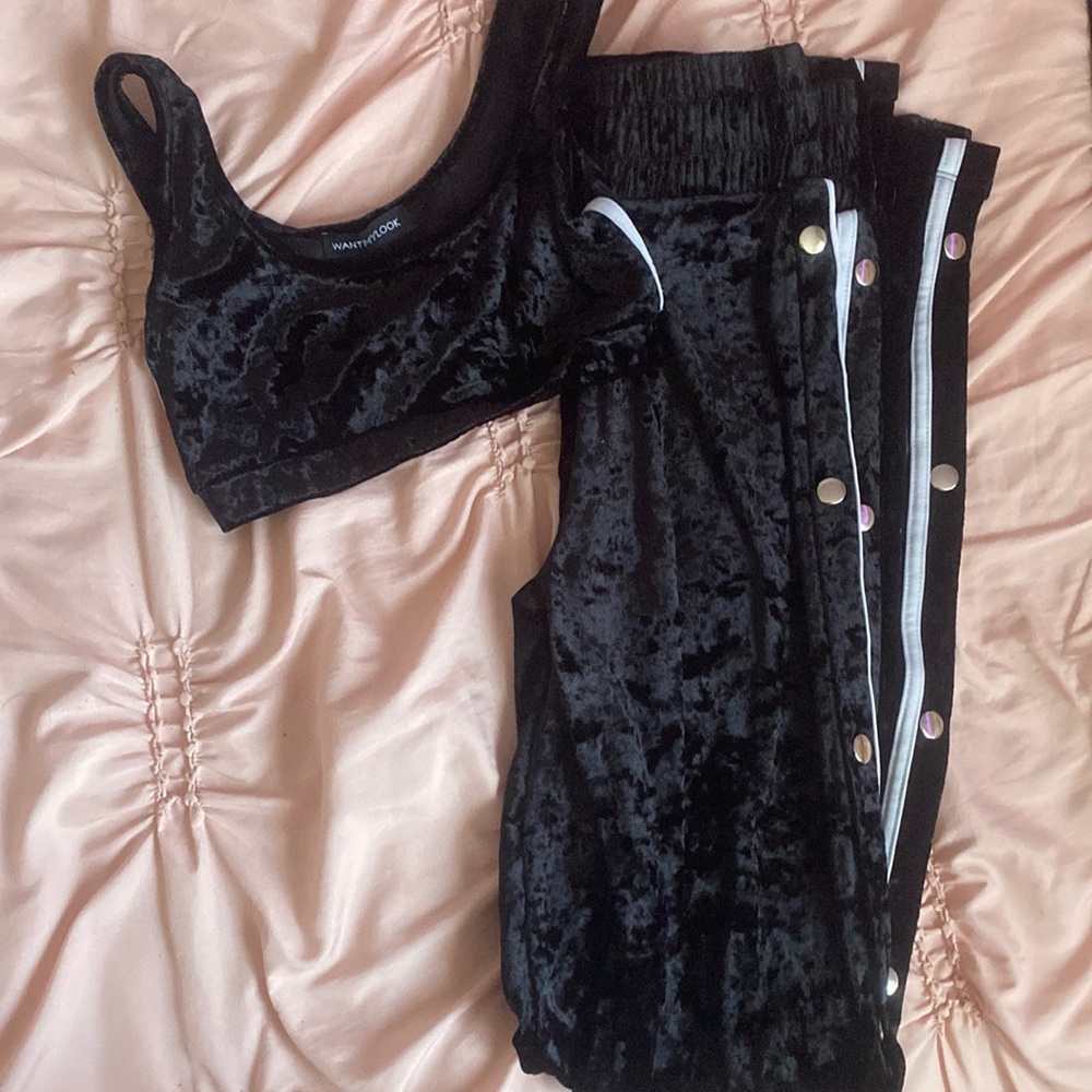 Cute black and white two piece set